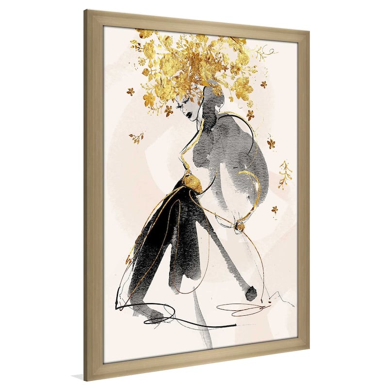 "Gold Flower Girl 2" by Jodi Print on Acrylic