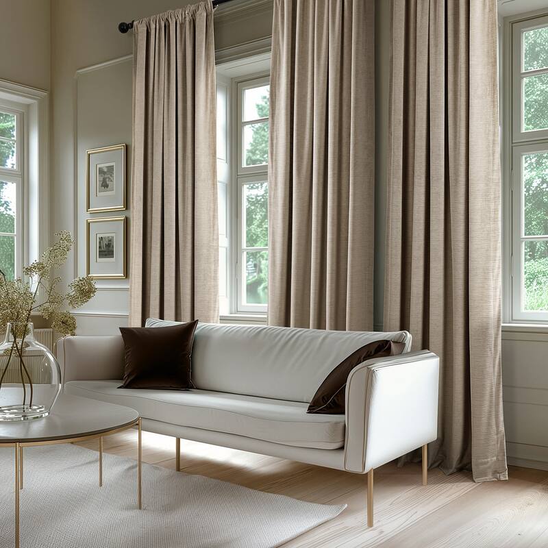 Exclusive Fabrics Ravello Burnout Velvet Curtains (1 Panel) Room Darkening Curtains For Bedroom & Living Room Curtains