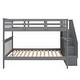 preview thumbnail 50 of 67, Stairway Wooden Bunk Bed with Storage Staircase and Guard Rail, for Bedroom, Dorm, Convertible into 2 Beds