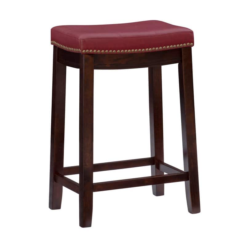 Linon Willamette Backless Faux Leather Counter Stool - Red