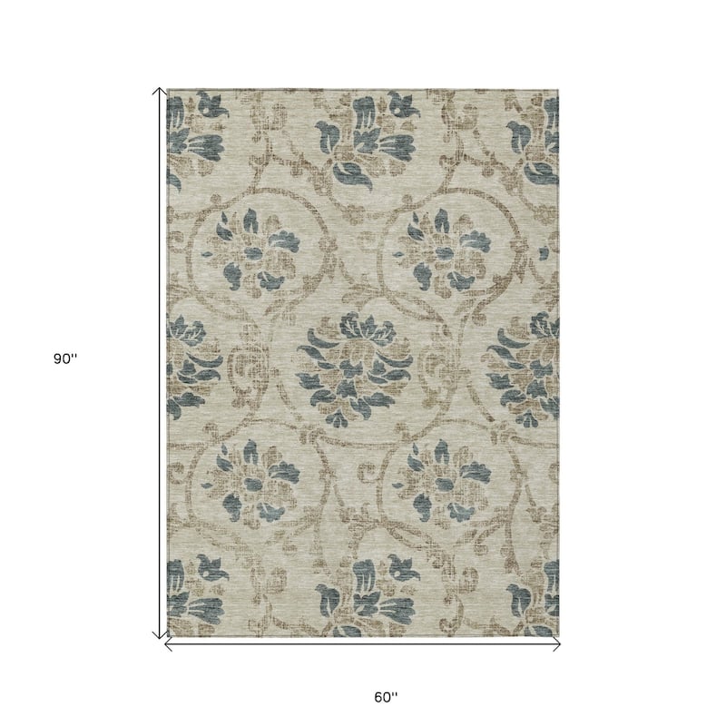 HomeRoots Floral Traditional Rectangle Outdoor Rug