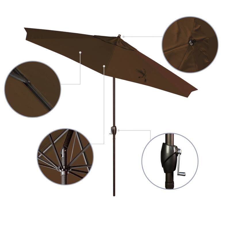 North Bend 9-foot Crank Open Auto-tilt Bronze Finish Patio Umbrella by Havenside Home (Base not included)
