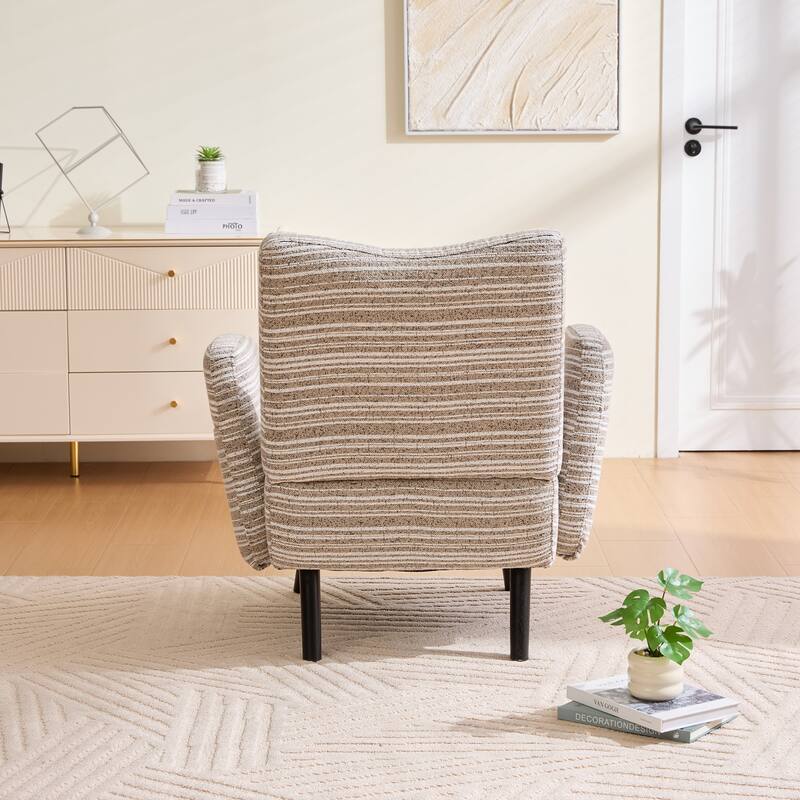 Modern style armchair with sanded fabric