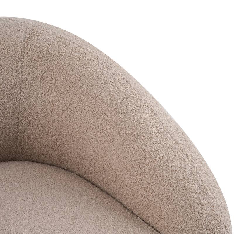 Christopher Knight Home - Aradia Contemporary Boucle Upholstered 360° Swivel Club Chair with Curved Backrest & Wooden Base