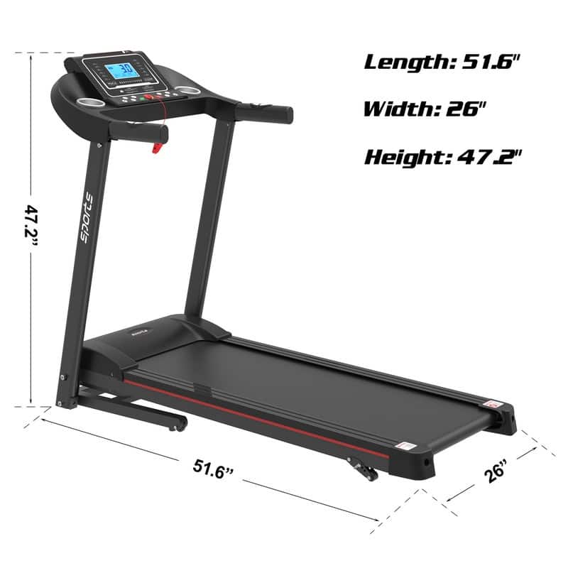 Home Foldable Treadmill with Incline,5" LCD Screen 250 LB Capacity,MP3