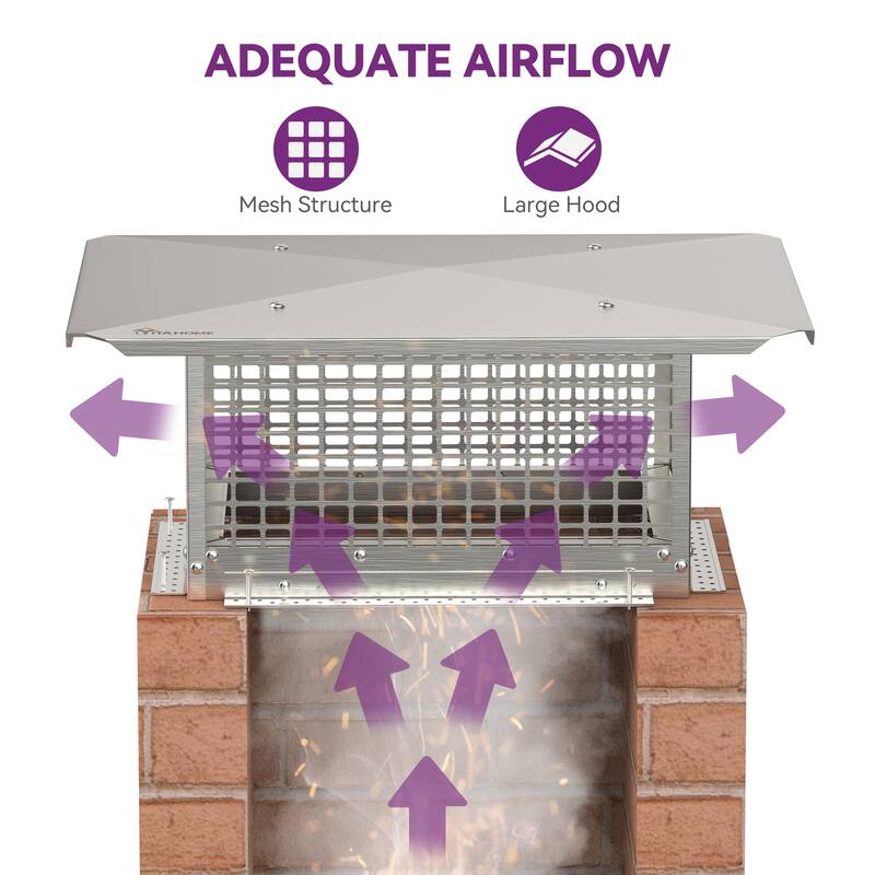 17" x 29" Chimney Cap with Adjustable Metal Strips