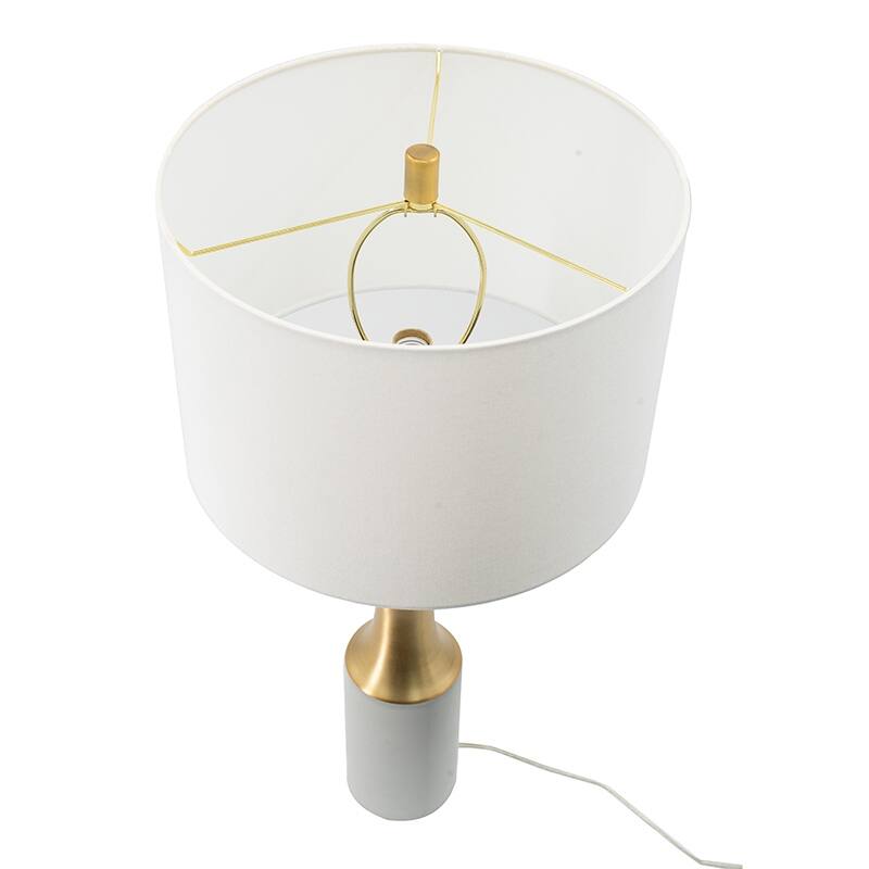 15x15x30 Inch Cement and Metal Table Lamp Industrial Modern Lighting for Living Room Bedroom