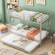 preview thumbnail 2 of 6, Silver Twin Over Twin Metal Bunk Bed with Trundle, Ladders, Easy Assembly