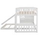 preview thumbnail 10 of 11, Stairway Twin over Twin Bunk Bed with Two Drawers, Slide, and Convertible Ladder, White