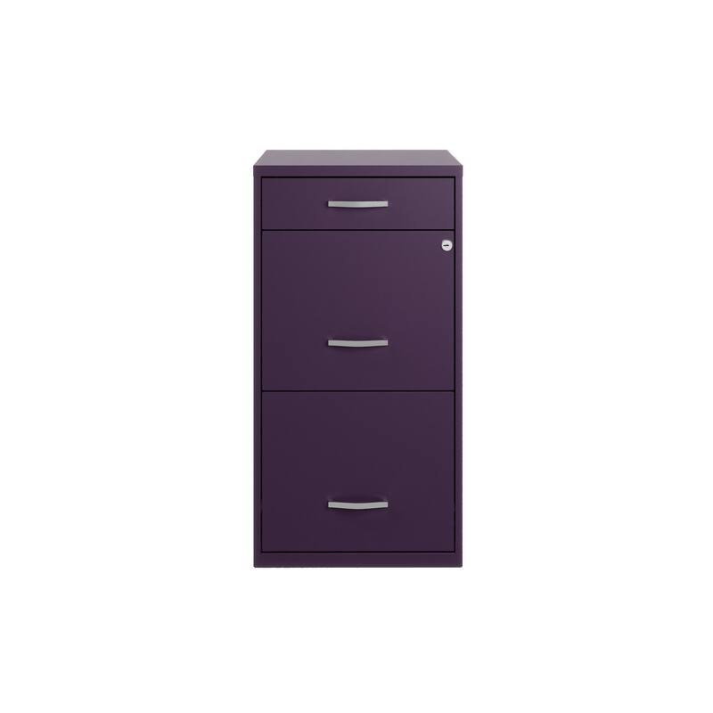 Space Solutions 18" Deep 3 Drawer Metal File Cabinet, Navy