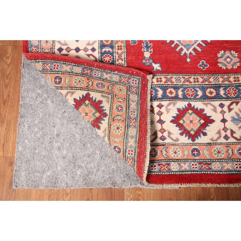 Red Traditional Kazak Area Rug Hand-Knotted Wool Carpet - 6'9" x 9'7"