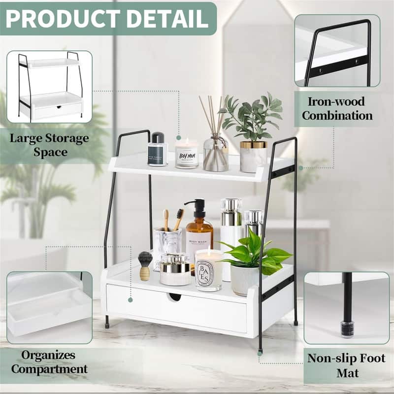 2-Tier Countertop Organizer - 7.5"D x 15.2"W x 16.5"H