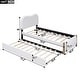 preview thumbnail 19 of 30, Full Upholstered Platform Bed with Practical Trundle for Additional Sleeping Space