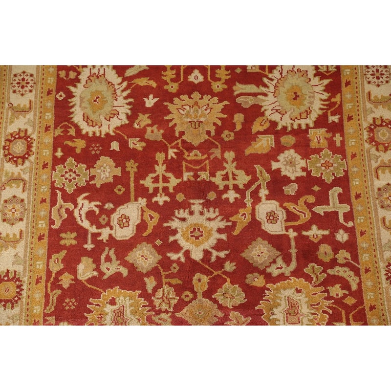All-Over Agra Indian Area Rug Handmade Wool Carpet - 6'0"x 9'2"
