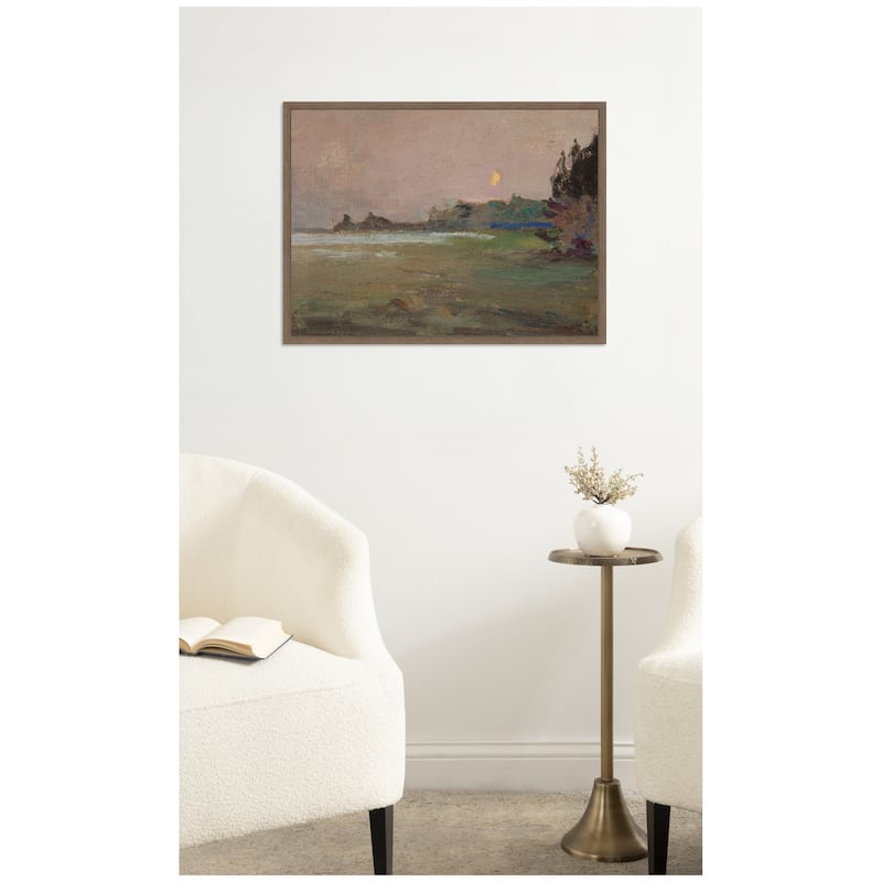 Kate and Laurel Moonlite Evening Mist 1910 Jan Ciaglinski by Nostalgia Prints Framed Canvas Wall Art Print