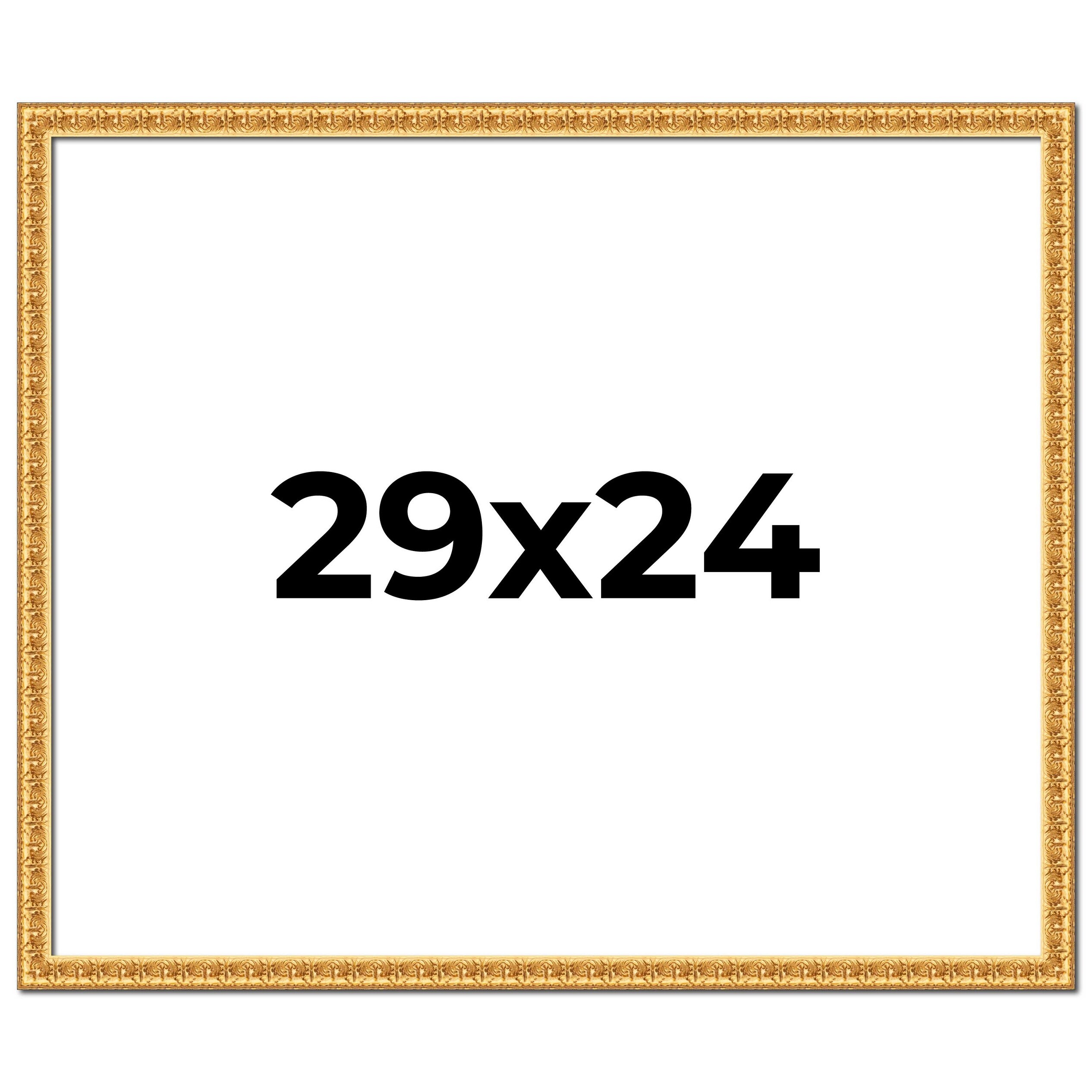 29x24 Frame Gold Real Wood Picture Frame Width 1 inches | Interior