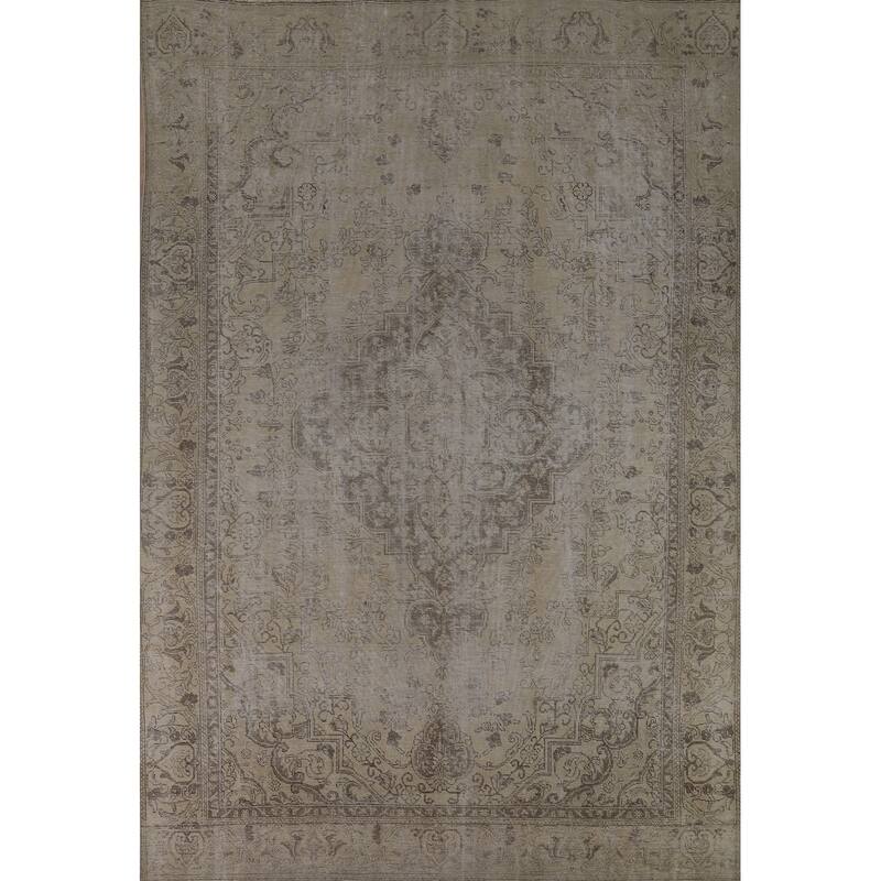 Tabriz Persian Vintage Area Rug Handmade Traditional Wool Carpet - 8'11" x 12'4"