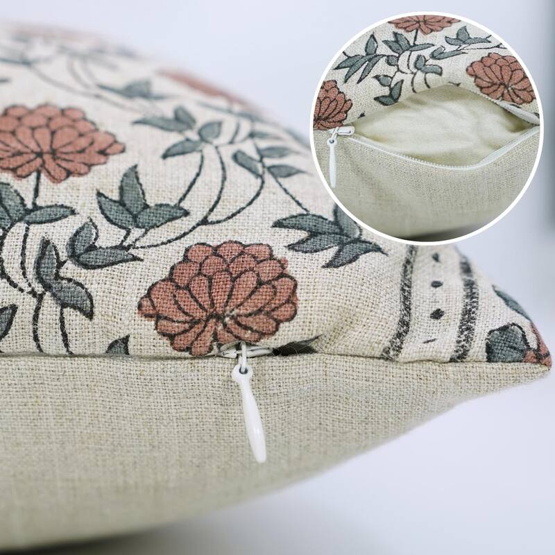 Fabdivine Handmade Bed Brown Soft Block Print Cushioncase, Khoobsurat