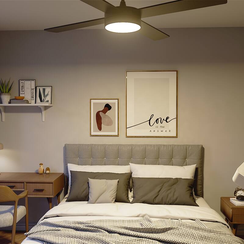 Moasis 48-inch 4 Blades Ceiling Fan with LED Lights and Remote Control