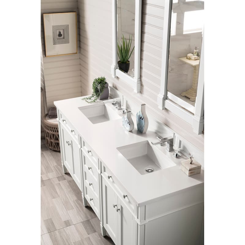 James Martin Vanities Brittany 72" Double Vanity, Bright White