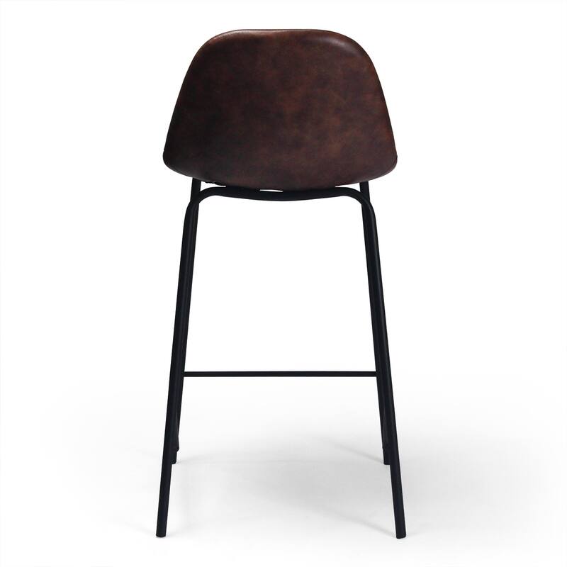 Maxine Vegan Leather Counter Height Stools Black Legs (Set of 2)