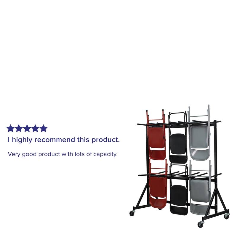 Dual Sided Hanging Folding Chair Truck with Welded Steel Frame - Black