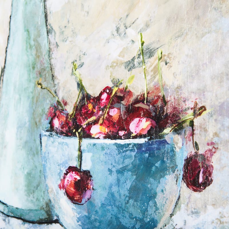Still Life with Cherries (30 x 50) Canvas Art Print