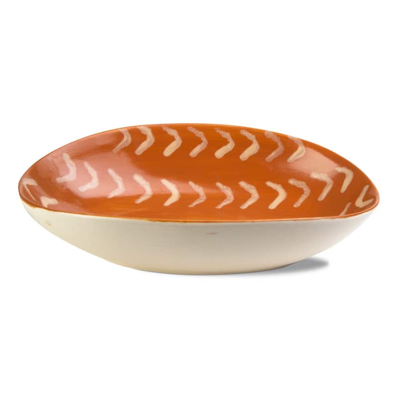 Endls Large Summer Decor Serving Bowl in Burnt Sienna Ceramic 24oz Dishwasher Safe 10in x 6.8in x 2.5in