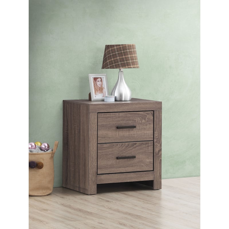 Brantford Farmhouse 2-drawer Wood Nightstand