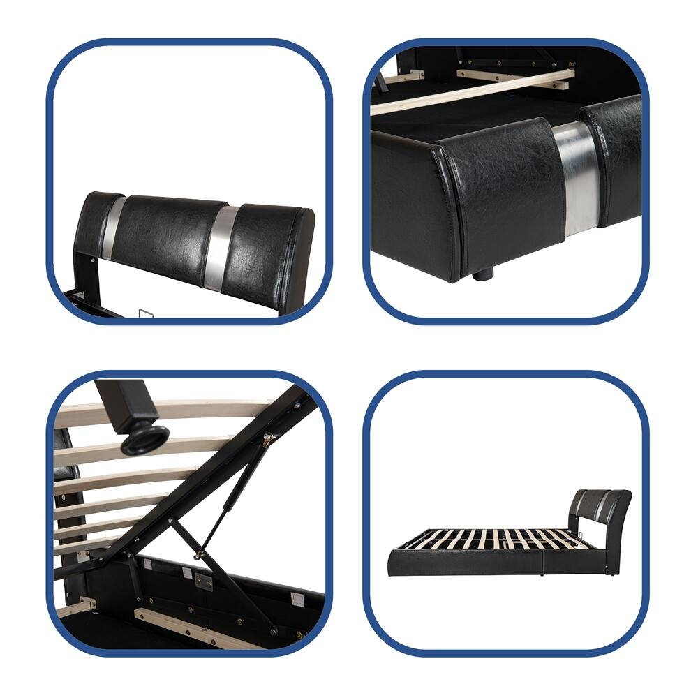 Queen Lift Up Storage Bed Frame with Stainless Steel Sheet On Sale