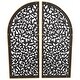 preview thumbnail 23 of 22, Brown Wooden Handmade Arched Floral Wall Decor with Intricate Carvings (Set of 2)