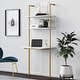 preview thumbnail 22 of 26, Nathan James Theo 2-Shelf Industrial Wall Mount Ladder Desk, Small Computer or Writing Desk White/Gold