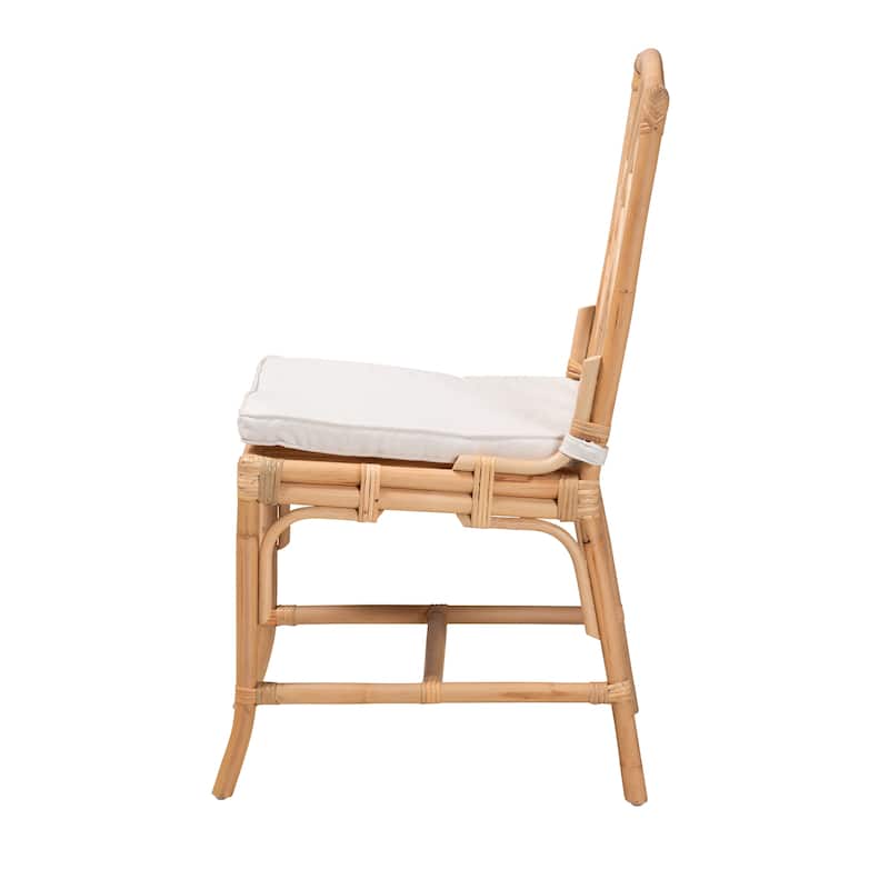 Rio Modern Bohemian Natural Brown Rattan Dining Chair
