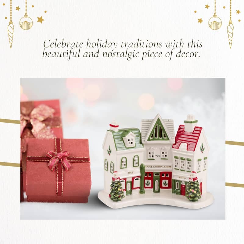 Spode Christmas Tree Village Shoppes - 7.9" L x 3" W x 5" H