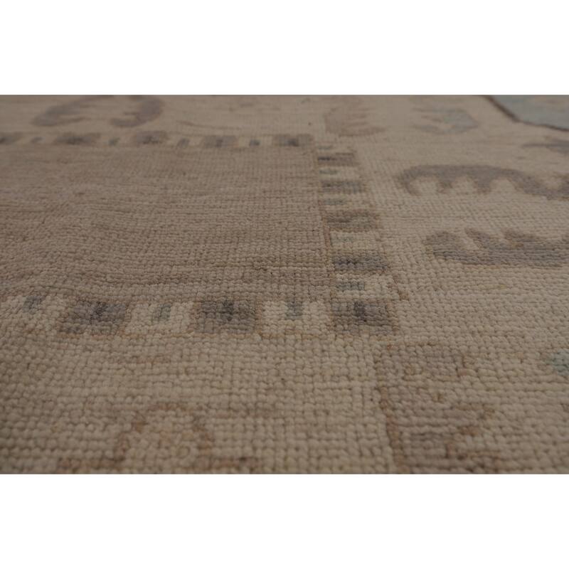 Vegetable Dye Oushak Turkish Rug Handmade Transitional Wool Carpet - 9'11"x 13'10"
