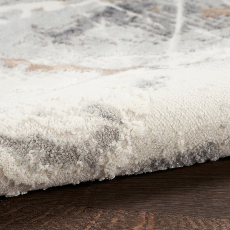 Nourison Elation Contemporary Abstract Ivory Grey Area Rug