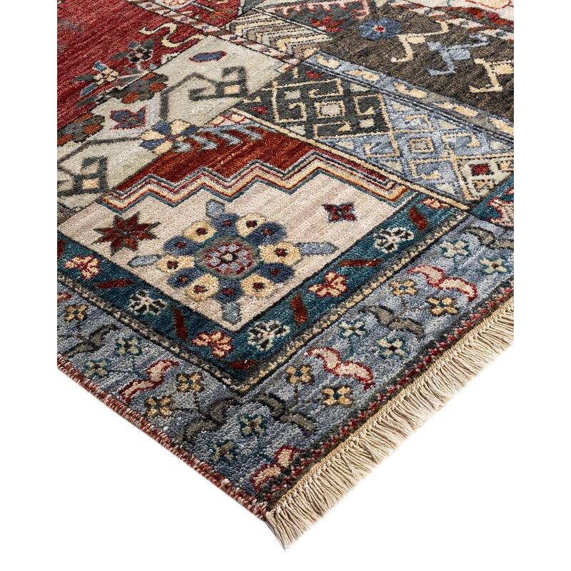 Patchwork One-of-a-Kind Hand-Knotted Area Rug, Gray - 8' 1" x 10' 0"