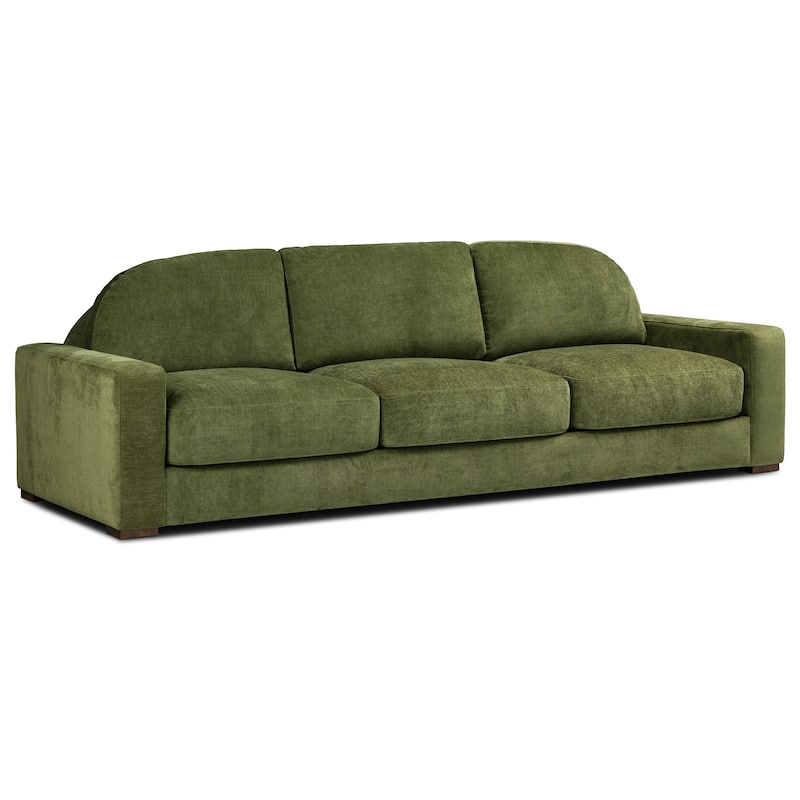 Poly & Bark Fano 99" Sofa in Distressed Green Velvet
