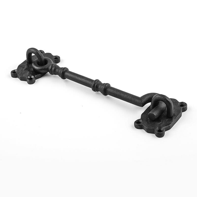 Black Wrought Iron Cabin Hook Eye Latches 7.3 L Privacy Hook Latch with Hardware Pack of 10 Renovators Supply