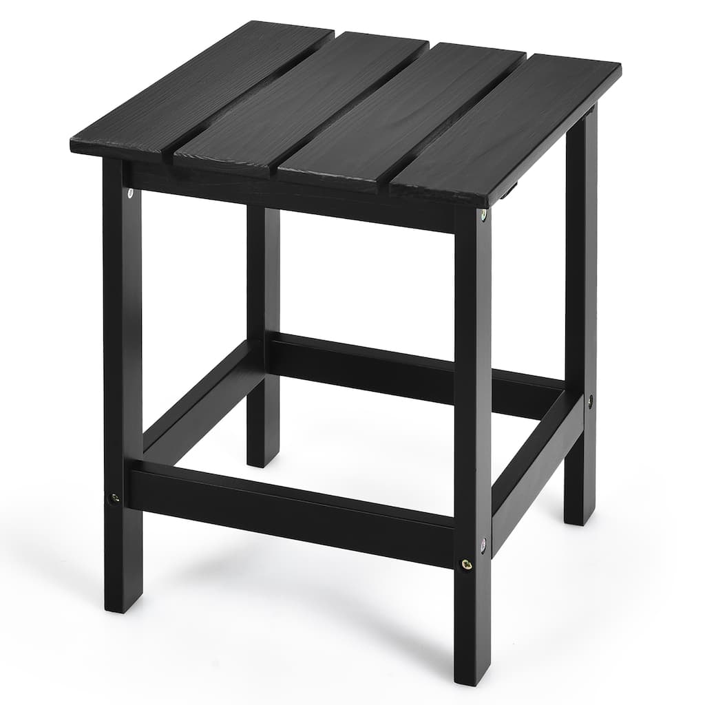 Costway Patio 15" End Side Coffee Table Square Wooden Slat Garden Deck - See details