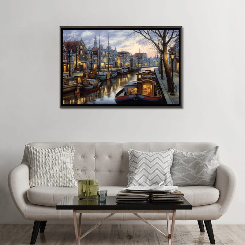 iCanvas "Canal Life" by Evgeny Lushpin Framed