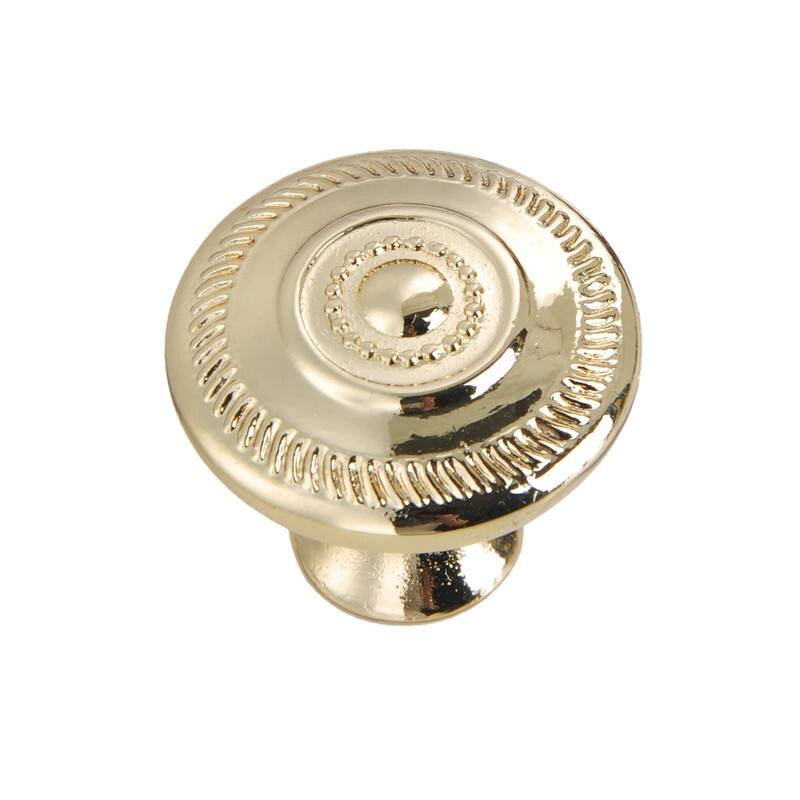 Utopia Alley Bergen Cabinet Ring Pull Knob - Vintage Cabinet Polished Gold Hardware with Hand, Pull Knobs 1.05"