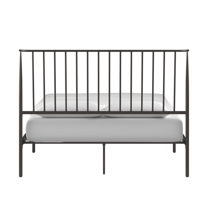 Bliss Metal Platform Bed with Curved Metal Headboard by iQ Modern