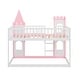 preview thumbnail 8 of 7, Twin Over Twin Castle Style Bunk Bed with Ladder and Guardrail