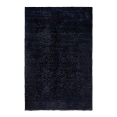 Fine Vibrance One-of-a-Kind Hand-Knotted Area Rug - Black, 6' 1" x 9' 3" - 6' 1" x 9' 3"