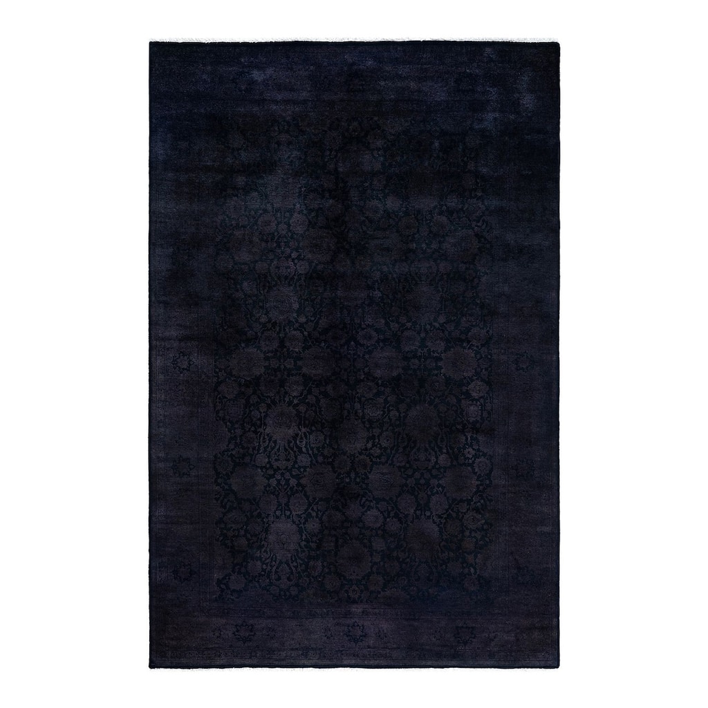 Fine Vibrance One-of-a-Kind Hand-Knotted Area Rug - Black, 6' 1" x 9' 3" - 6' 1" x 9' 3"