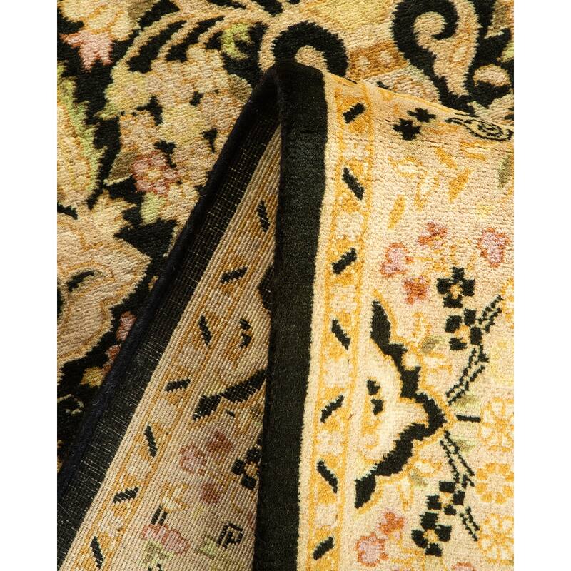 Overton Handknotted Wool Traditional Oriental Black Runner