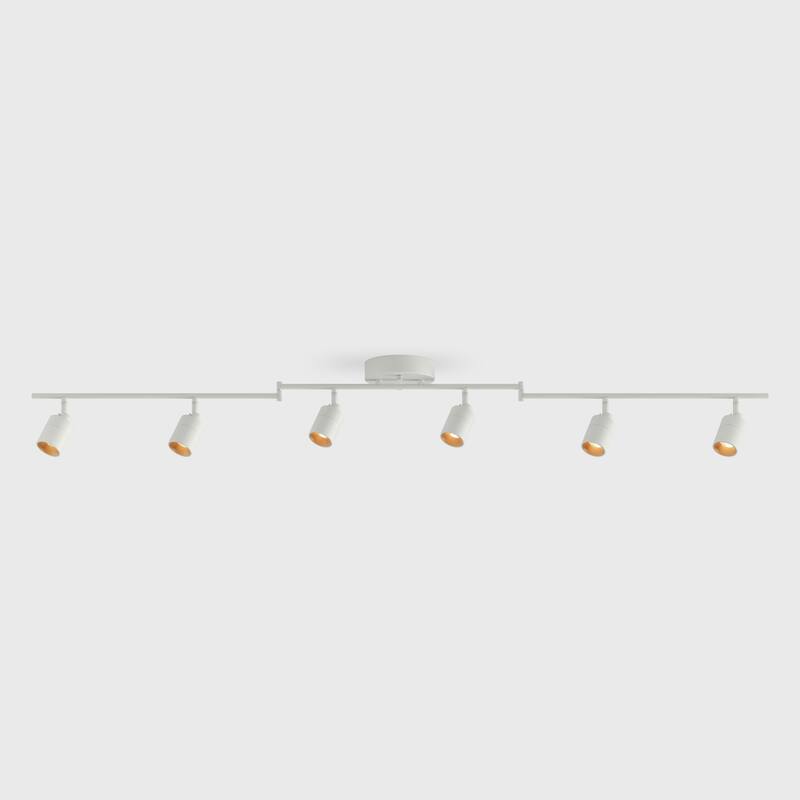 Shura 6-Light White Integrated LED Swivel Track Light with Rotatable Heads, 5 ft. Track Lighting Kit, 3000k, 3000 Lumens