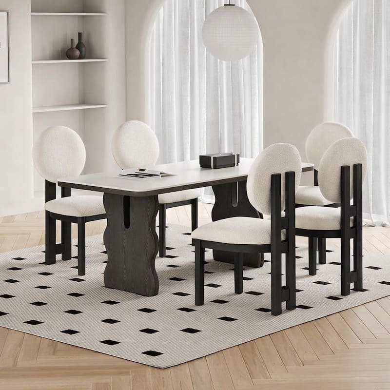 Upholstered Solid Wood Side Chair Dining Chair (Set of 2)