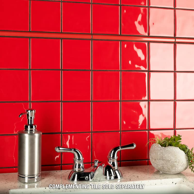 Merola Tile Twist Square Red Cherry 11-3/4" x 11-3/4" Ceramic Wall Tile